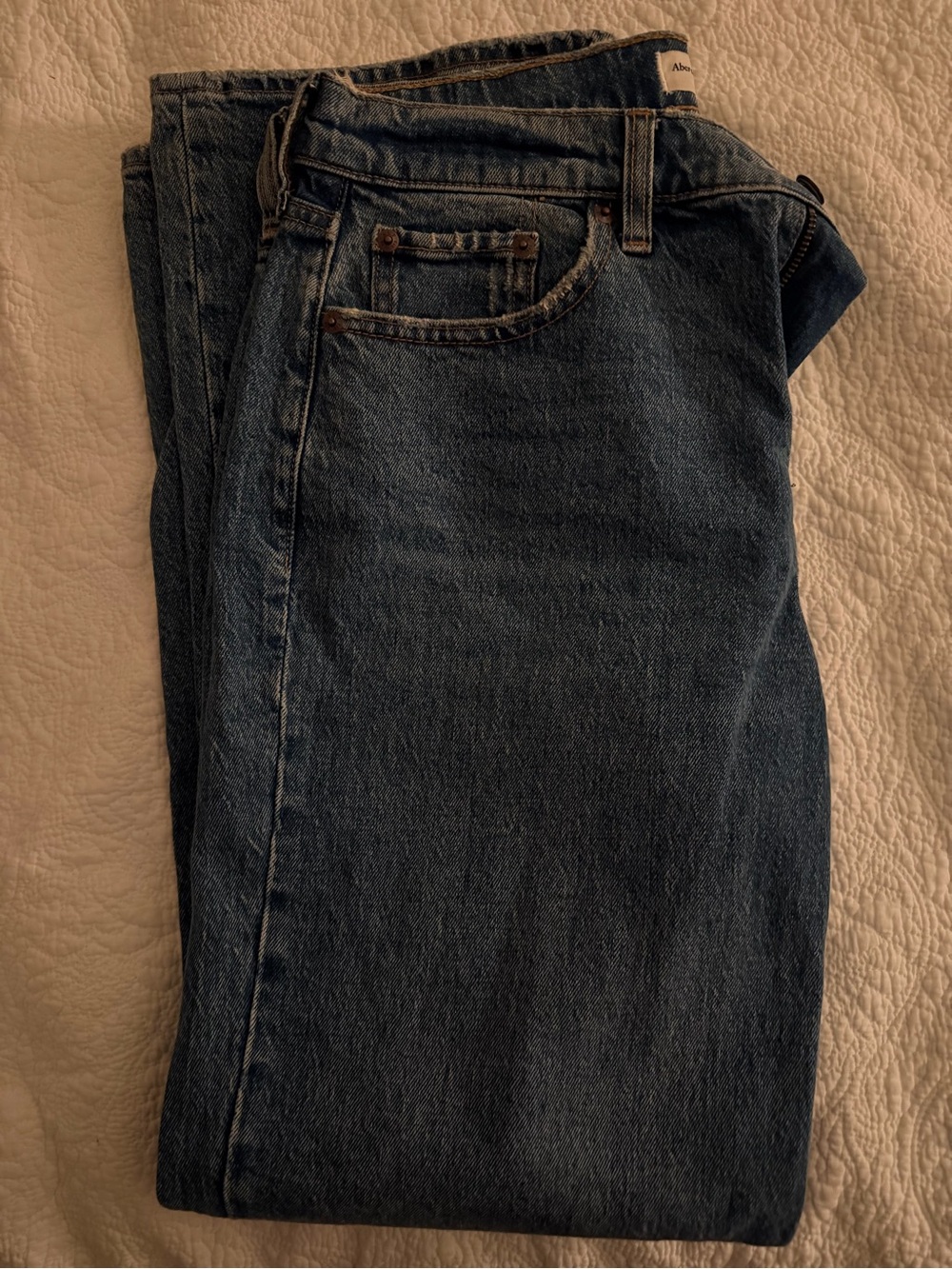 Abercrombie & Fitch Women's Baggy Low Rise Blue Jeans
